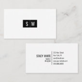 イニシャルロミニマルゴモダンお洒落 名刺 (正面/裏面)