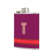 イニシャルワイン+赤ワインでパーソナライズストライプする フラスク (左)