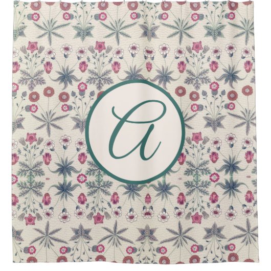 イニシャル付きウィリアム・モリス・シャワーカーテン シャワーカーテン (正面)