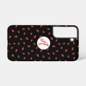 イニシャル付きブラックパターンのラディバグ SAMSUNG GALAXYケース (裏面横)