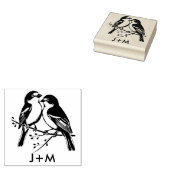 イニシャル付き🌈レインボーロブバード ラバースタンプ (押印)