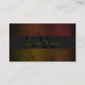 イニシャル付き黒ダークグレー赤イエローカラー 名刺 (正面)