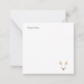 イニシャル入りのかわいいクリスマスツリーと青い車 ノートカード (裏面)