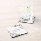 イニシャル入りのドライフラワーのハードプラスティックコースター コースター (右側)