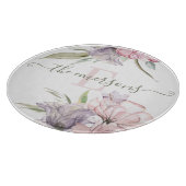 イニシャル入りの花柄まな板 カッティングボード (角)