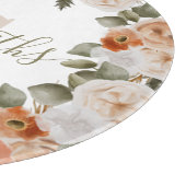 イニシャル入りの花柄まな板 カッティングボード (角)