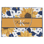 イニシャル入りひまわりギフトバッグ ラージペーパーバッグ (裏面)