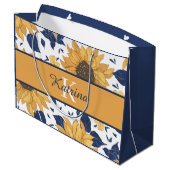 イニシャル入りひまわりギフトバッグ ラージペーパーバッグ (裏面アングル)