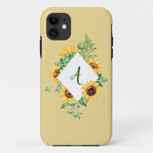 イニシャル入りひまわり Case-Mate iPhoneケース (裏面)