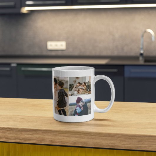 イニシャル入りオーダーメイド家族写真ギフト コーヒーマグカップ