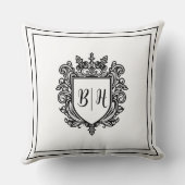 イニシャル入りカップルクレスト ホワイトスロー枕 クッション (裏面)