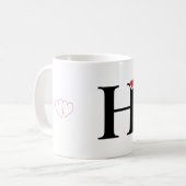 イニシャル入りギフトマグ H - モノグラム マグカップ (正面左)