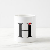 イニシャル入りギフトマグ H - モノグラム マグカップ (中央)