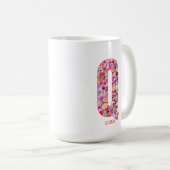 イニシャル入りギフト | 花のモノグラム Q コーヒーマグカップ (正面右)
