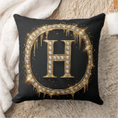 イニシャル入りギフト Letter H モノグラム クッション (ブランケット)