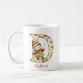 イニシャル入りクリスマスモノグラムD コーヒーマグカップ (左)