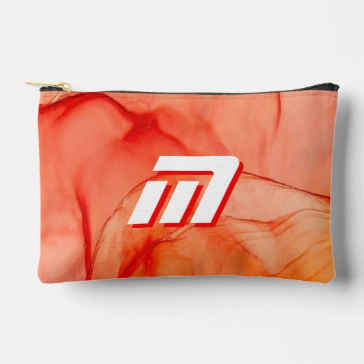 イニシャル入りコスメポーチ＆ペンケース オーダーメイド アクセサリーポーチ (正面)