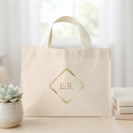 イニシャル入りコットンバッグ シンプルモダン ミニトートバッグ