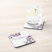 イニシャル入りスイートピー ハード プラスチック コースター (右側)