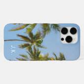 イニシャル入りトロピカルパームスカイ iPhoneケース (裏面横)