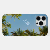 イニシャル入りトロピカルパーム柄 iPhoneケース (裏面横)