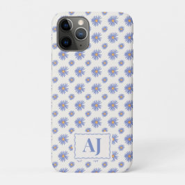 イニシャル入りパープルフラワーのiPhone/iPadケース iPhone 11 Proケース