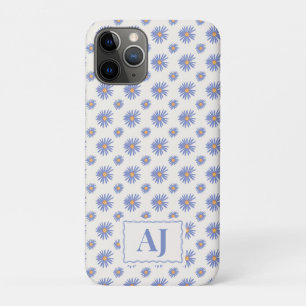 イニシャル入りパープルフラワーのiPhone/iPadケース iPhone 11 Proケース