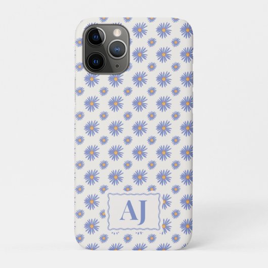 イニシャル入りパープルフラワーのiPhone/iPadケース Case-Mate iPhoneケース (裏)