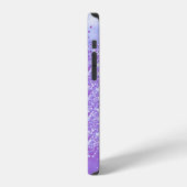 イニシャル入りパープルラメ iPhoneケース (左側面)
