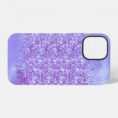 イニシャル入りパープルラメ iPhoneケース (裏面横)