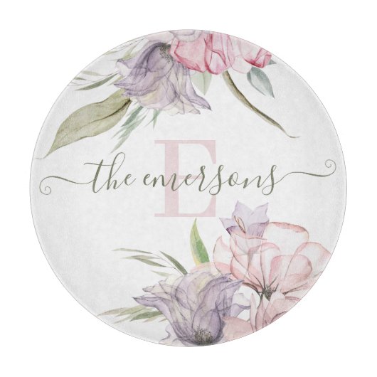 イニシャル入りフラワーカッティングボード カッティングボード (正面)