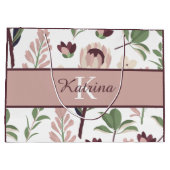 イニシャル入りフラワーギフトバッグ ラージペーパーバッグ (裏面)