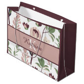 イニシャル入りフラワーギフトバッグ ラージペーパーバッグ (正面アングル)