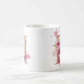 イニシャル入りフラワーマグカップ - H コーヒーマグカップ (中央)