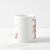 イニシャル入りフラワーマグカップ L コーヒーマグカップ (中央)