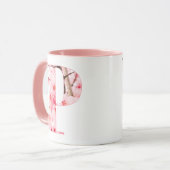 イニシャル入りフラワーモチーフマグカップ|お名前や特徴をカスタマイズ マグカップ (正面左)