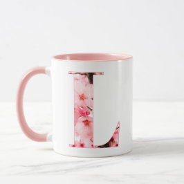 イニシャル入りフラワーモチーフマグカップ|お名前や特長をカスタマイズ マグカップ