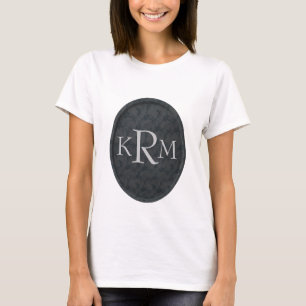 イニシャル入りフラワーモノグラム オリジナルデザイン Tシャツ