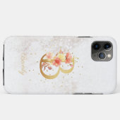 イニシャル入りフラワーモノグラム 名前 B 文字のカスタマイズ Case-Mate iPhoneケース (裏面(横))