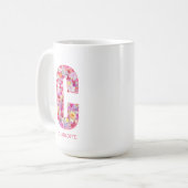 イニシャル入りフラワーレターCモノグラム コーヒーマグカップ (正面左)