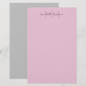 イニシャル入りモダンな手書き名前 便箋 (正面/裏面)