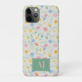 イニシャル入りワイルドフラワーiPhone/iPadケース Case-Mate iPhoneケース (裏)