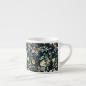 イニシャル入りヴィンテージ風 水彩画 1600年代の花のデザイン 6oz エスプレッソカップ (右)