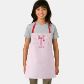 イニシャル入り女の子のトナカイTシャツ エプロン (インサイチュ)