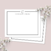 イニシャル入り新婚ステーショナリー ノートカード