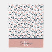 イニシャル入り花柄フリースブランケット フリースブランケット (正面)