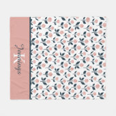 イニシャル入り花柄フリースブランケット フリースブランケット (正面(横))