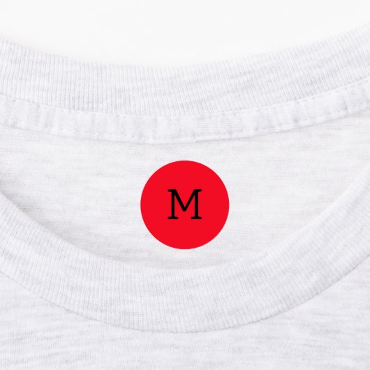 イニシャル入り赤単色 ラベル (貼付)