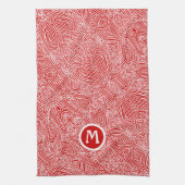 イニシャル入り赤版印刷キッチンタオル キッチンタオル (縦)