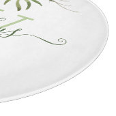 イニシャル入り ウォーターカラーリーフ カッティングボード (角)